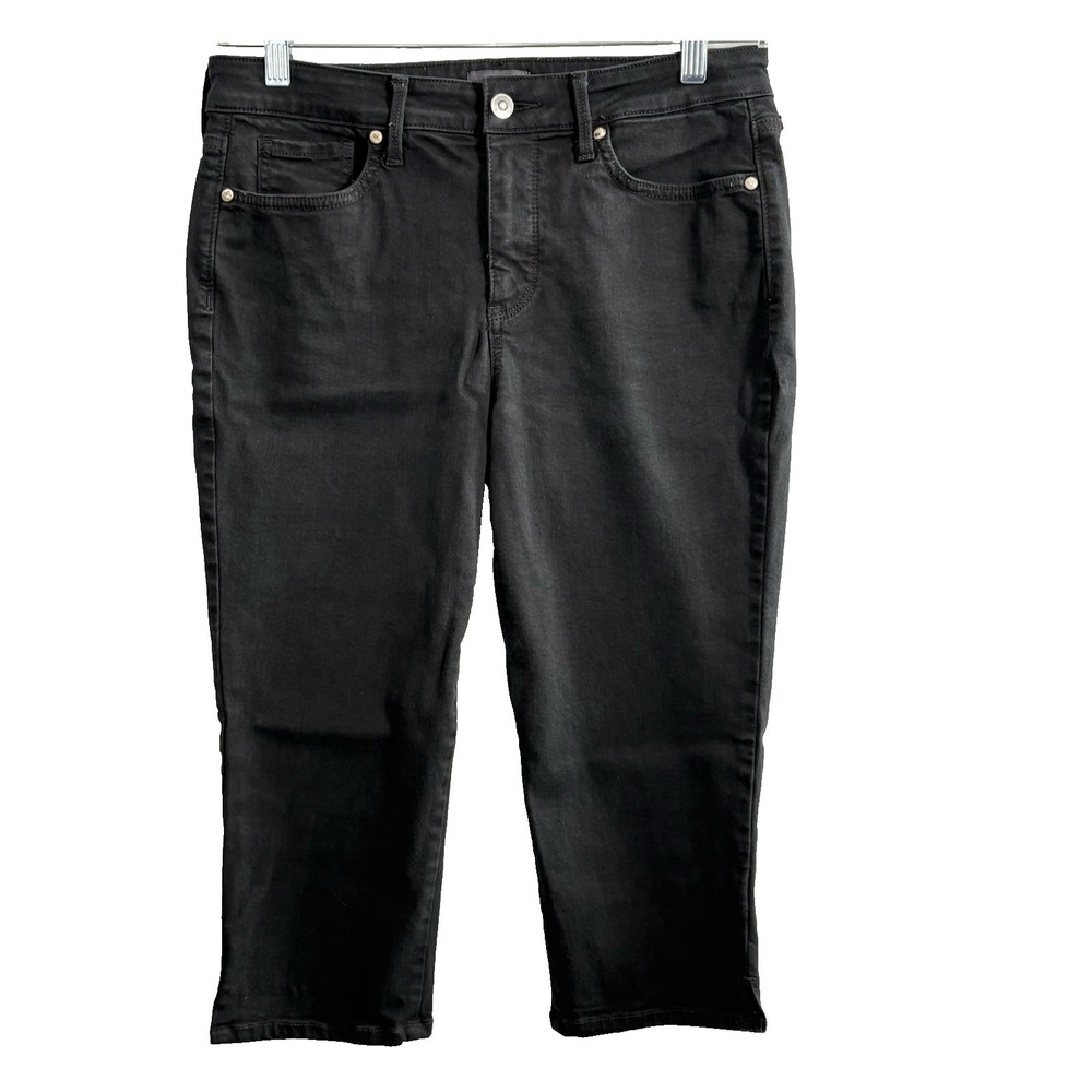NYDJ Women Capris Lift X Tuck 5 Pocket Style Pants Sz 8 Black Causal 12-12